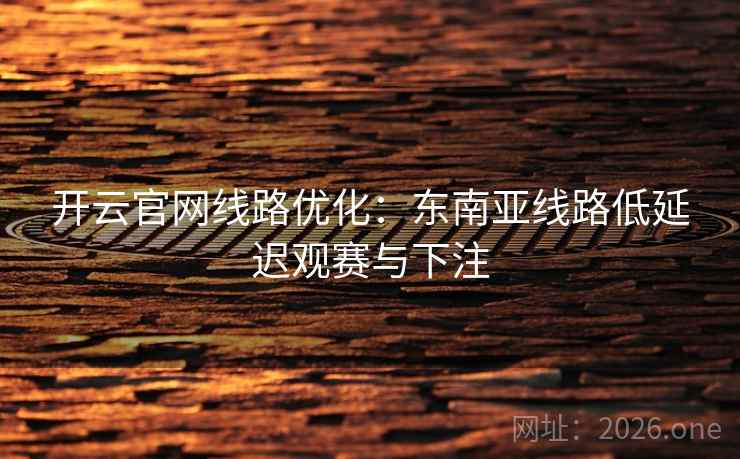开云官网线路优化：东南亚线路低延迟观赛与下注