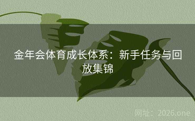金年会体育成长体系：新手任务与回放集锦